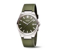 Boccia Titanium 3667-02 flache Herrenuhr Titan Saphirglas Silikon-Uhrband olivgrün