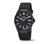 Boccia Titanium 3667-04 flache Herrenuhr Titan Saphirglas Silikon-Uhrband Schwarz