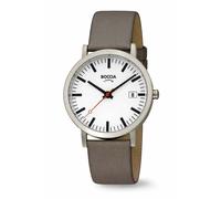 BOCCIA Titanium 3670-04 Unisex-Quarz-Uhr im Bahnhof-Design taupegrau Ø36,4mm