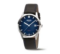 Boccia Titanium 3673-01 Herrenuhr Solar Saphirglas Dunkelblau mit Lederband