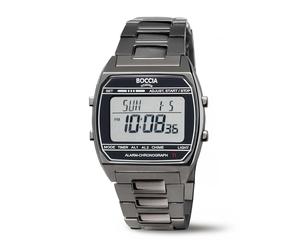 Boccia Titanium 3738-07 Digital Herrenuhr Titan Anthrazit ionenbeschichtet Ø40mm