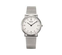 Boccia Titanium Damenuhr 3335-03 Titan 34 mm mit Saphirglas, Quarz Armbanduhr mit Milanaise Edelstahlband Silber, ultraflach 6,2 mm, wasserdicht 5 bar, Miyota Uhrwerk