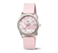 Boccia Titanium Damenuhr 3356-01 Titan 35 mm mit rosa Zifferblatt, Quarz Armbanduhr mit PU Armband rosa, wasserdicht 10 bar, leicht und antiallergisch, sportlich elegant