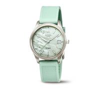 Boccia Titanium Damenuhr 3356-02 Titan 35 mm mit mintgrünem Zifferblatt, Quarz Armbanduhr mit PU Armband mintgrün, wasserdicht 10 bar, leicht und antiallergisch, sportlich elegant