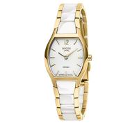 Boccia Damen Armbanduhr 3361-03 Ceramic weiß Titan gelbgold IP