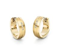 Boccia Titanium Scharnier-Creole 0539-19 mit Diamanten Gelbgoldfarben Ionenplattiert