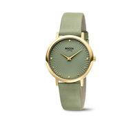 Boccia Uhr Damen 3365-04 Leder, Titan, Gold plattiert, Mint