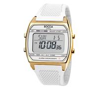 Boccia Uhr in Unisexgröße Digital Titan Weiß/Goldfarben 3738-04