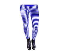 Bock op Kölle Damen Leggings Ringel für Party Karneval, Fasching Verkleidung (M/L, Ringel blau-weiß)