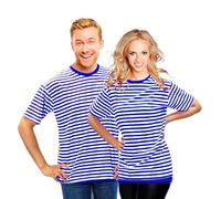 Bock op Kölle Ringelshirt Damen & Herren | Langarm & Kurzarm | Rot, Schwarz, Blau Weiß | Karneval & Fasching Kostüm | Baumwolle Stretch Shirt gestreift | Gr. M