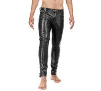 Bockle® 1991 Röhre Lederhose Herren Leder Jeans Tube Röhre Skinny Slim Fit Herren, Size: W36/L36