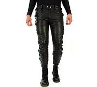 Bockle® 1991 Schnürlederhose Lederjeans Lederhose Herren schwarz, Size: W32/L34
