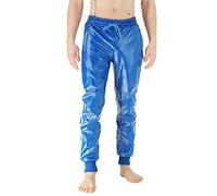 Bockle® Boyjog Faux Blue Pants Lederhose Herren, Size: XL
