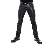 Bockle® New 5 BoB Pants Buttons Lederhose Herren Leder Jeans, Size: 34W / 36L