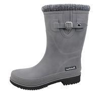 Bockstiegel Damen Gummistiefel Helena Warmfutter halbhoch, Farbe: Grau/Schwarz, Größe: 42