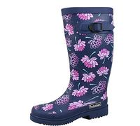 Bockstiegel Damen Regenstiefel Lena 100% Naturkautschuk dunkelblau/multi