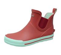 Bockstiegel Damen Gummistiefel Momo kurz mit seitlichem Elastikeinzug - Wasserdichte Stiefelette mit Ausziehhilfe in Rot-Weiß Größe 42