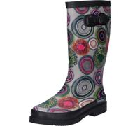 Bockstiegel Damen Regenstiefel Anja - 100 % Naturkautschuk, schwarz/multi. schwarz/multi