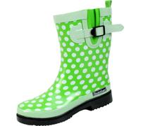 Bockstiegel Damen Regenstiefel Dorin-K, hellgrün gepunktet, Synthetik. hellgrün/multi