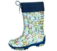 Bockstiegel Kinder Gummistiefel Leon Transparent mit Innenstrumpf mit Tierköpfen-Print - Regenstiefel für Mädchen und Jungen in Transparent-Multi Größe 28-29