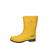 Bockstiegel Damen Gummistiefel Kurz-Stiefel Lotte-K - Regenstiefel mit Zierschnalle_Farbe:gelb-grau_Größe:42