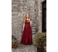 Bodenlanges Kleid mit Schulterrüsche Rot "Clara" XXL