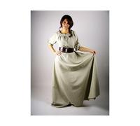 Bodenlanges Kurzarmkleid Hanffarben "Melisande" XXXL