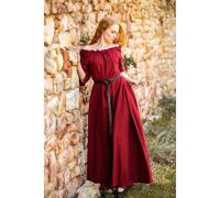 Bodenlanges Kurzarmkleid Rot "Melisande" S