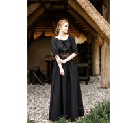 Bodenlanges Kurzarmkleid Schwarz "Melisande" XXL