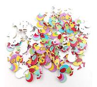 Bodhi200 Knöpfe, 50 Stücke Cartoon Hahn Huhn Form 2 Löcher Holzknöpfe zum Nähen Scrapbooking Handwerk Kunst DIY Dekor