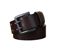 BODOBTF 4,3 cm dicker Echtleder-Gürtel für Herren, Doppeldornschnalle, Cowboy-Jeans-Riemen, coffee, 110 cm