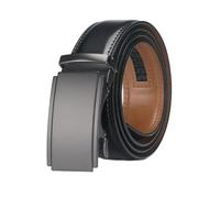 BODOBTF Ratschengürtel für Herren, echtes Leder, Rindsleder, für Kleiderhosen, verstellbarer Gürtel, Dp16 Schwarz, 110cm-41.3in