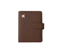 BODOBTF Reisepasshülle aus Leder, wasserdicht, Reisepasshülle, Kreditkartenetui, niedliches Reisepassbuch für Damen/Herren, Schnalle, Reisepasshülle, Ein Braun, Einheitsgröße