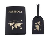 BODOBTF Reisepasshülle, PU-Leder, Buchstabendruck, Gepäckanhänger, Koffer, Ausweis, Adresshalter, Gepäckanhänger, Etikett, D, Einheitsgröße