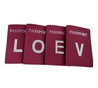 BODOBTF Reisepasshülle, Strass, Buchstabe A-Z, Rot, 1 Stück, Buchstabe K, Einheitsgröße