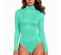 Body Damen Langarm Shaping Bodysuit mit Rollkragen für Frauen Shapewear Bodysuit Fleece Langarmbody Long Sleeve Thermo Bodies