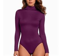 Body Damen Langarm Shaping Bodysuit mit Rollkragen für Frauen Shapewear Bodysuit Fleece Langarmbody Long Sleeve Thermo Bodies