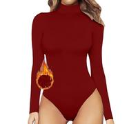 Body Damen Thermo Damenbody Langarm Elegant Bodysuit Stehkragen Fleece Bodysuits Oberteil Bluse Rollkragen Langarmbody Warm Bequem Rolli Rollkragenshirt Langarmshirt Overalls Hemd Long Sleeve Tops