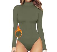 Body Damen Thermo Damenbody Langarm Elegant Bodysuit Stehkragen Fleece Bodysuits Oberteil Bluse Rollkragen Langarmbody Warm Bequem Rolli Rollkragenshirt Langarmshirt Overalls Hemd Long Sleeve Tops