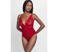 Body DORINA "Jemma", Damen, Gr. XXL, N-Gr, rot, Spitze, Obermaterial: 88% Polyamid, 12% Elasthan, unifarben, körpernah, tiefer V-Ausschnitt, Bodys Body, mit Spitze und Mesh, tiefer V-Ausschnitt (44806