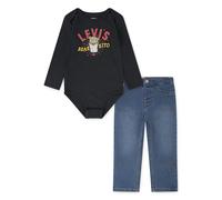 Body & Hose LEVI'S KIDS "LVB BEARRITO DENIM SET", Jungen, Gr. 12M (80), schwarz (jet schwarz), Jersey, Obermaterial: 60% Baumwolle, 40% Polyester. Obermaterial Hose: 64% Baumwolle, 26% Polyester, 8% V