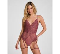 Body HUNKEMÖLLER "Body Viktoria", Damen, Gr. S, rosa (lila), 92% Polyamid, 8% Elasthan, Bodys Body (58886541-S) lila