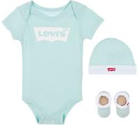 Body LEVI'S KIDS "Neugeborenen-Geschenkset", Jungen, Gr. 1 (62/68), N-Gr, grün (pastell türkis), Obermaterial: 100% Baumwolle. Söckchen: 62% Baumwolle, 34% Polyester, 4% Elasthan, bedruckt, Bodys Body