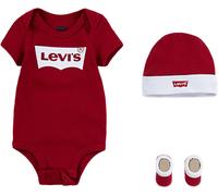 Body LEVI'S KIDS "Neugeborenen-Geschenkset", Jungen, Gr. 1 (62/68), N-Gr, rot, Obermaterial: 100% Baumwolle. Söckchen: 62% Baumwolle, 34% Polyester, 4% Elasthan, bedruckt, Bodys Body, UNISEX (90487362