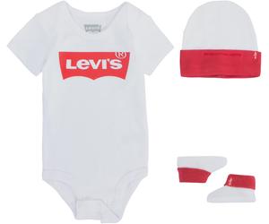 Body LEVI'S KIDS "Neugeborenen-Geschenkset", Jungen, Gr. 1 (62/68), N-Gr, weiß, Obermaterial: 100% Baumwolle. Obermaterial 2: 62% Baumwolle, 34% Polyethylen, 4% Elasthan. Söckchen: 62% Baumwolle, 34% 
