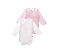 Body LILIPUT "I am growing every day", Mädchen, Gr. 62/68, EURO-Größen, rosa (weiß, rosa), 100% Baumwolle, bedruckt, V-Ausschnitt, Bodys Body, mit langen Ärmeln im Doppelpack (19629534-62) weiß, rosa