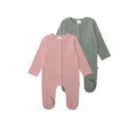 Body LILIPUT, Mädchen, Gr. 50, EURO-Größen, grün (grün, rosa), 95% Baumwolle, 5% Polyester, unifarben, lang, Rundhals, Bodys Body, mit praktischen Druckknöpfen im Schritt (99783901-50) grün, rosa