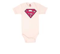 Body LOGOSHIRT "DC - Superman Logo (Pink)", Jungen, Gr. 86/92, EURO-Größen, rosa (hellrosa), 100% Baumwolle, bedruckt, kurz, Rundhals, Bodys Body, mit coolem Print (63206537-86) hellrosa