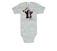 Body LOGOSHIRT "Der kleine Maulwurf", Jungen, Gr. 74/80, EURO-Größen, grau (grau, meliert), 100% Baumwolle, bedruckt, meliert, kurz, Rundhals, Bodys Body, mit lizenzierten Originaldesign (39404521-74)