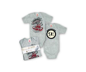 Body LOGOSHIRT "Harry Potter - Hogwarts Express", Mädchen, Gr. 50, EURO-Größen, grau (grau, meliert), 100% Baumwolle, bedruckt, kurz, Bodys Body, mit lizenziertem Print (84578508-50) grau, meliert